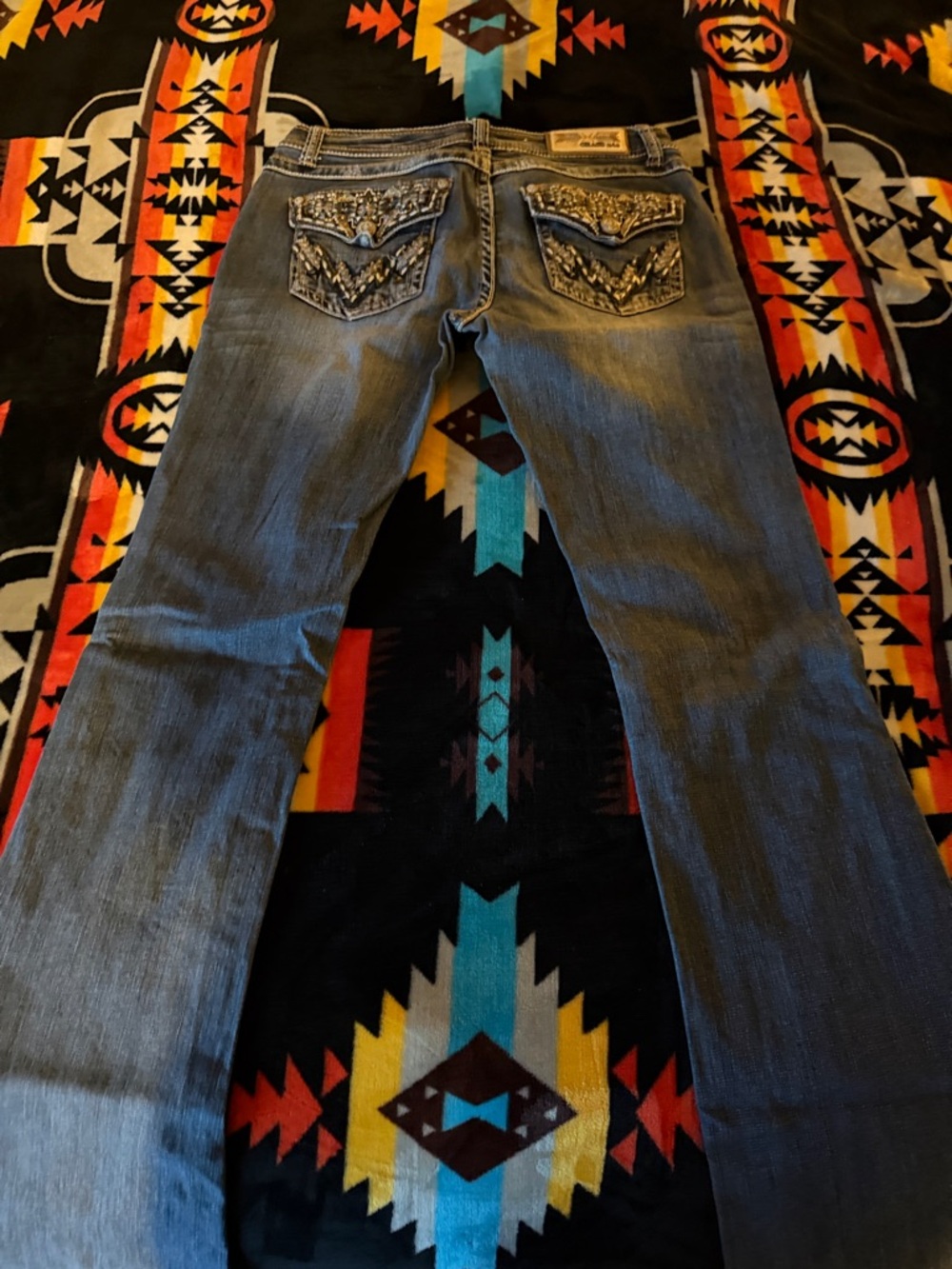 Grace Dark Blue Embellished Pocket Jeans
